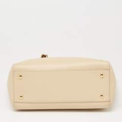 Versace Beige Leather Medusa Top Handle Bag