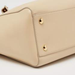 Versace Beige Leather Medusa Top Handle Bag