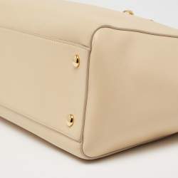 Versace Beige Leather Medusa Top Handle Bag