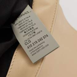 Versace Beige Leather Medusa Top Handle Bag