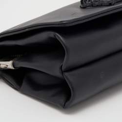 Pre Owned Versace Black Leather Medusa Crossbody Bag