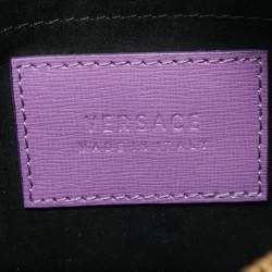 Pre Owned Versace Purple Leather Palazzo Camera Crossbody Bag 