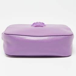 Pre Owned Versace Purple Leather Palazzo Camera Crossbody Bag 