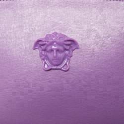 Pre Owned Versace Purple Leather Palazzo Camera Crossbody Bag 