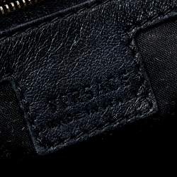 Pre Owned حقيبة هوبو فيرساتشي  جلد باروكو أسود/أصفر غرز موردة