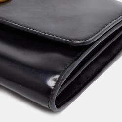 Pre Owned Versace Black Leather Medusa Chain Clutch