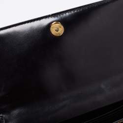 Pre Owned Versace Black Leather Medusa Chain Clutch