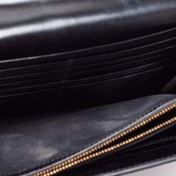 Pre Owned Versace Black Leather Medusa Chain Clutch