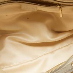 Pre Owned Versace Metallic Pearl Leather Snap Out Of It Satchel