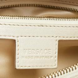 Pre Owned Versace Metallic Pearl Leather Snap Out Of It Satchel