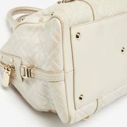Pre Owned Versace Metallic Pearl Leather Snap Out Of It Satchel