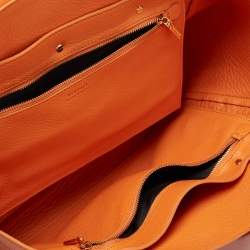 مملوكة مسبقًا Versace Orange Leather Medusa Medallion Tote
