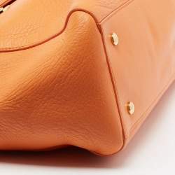 مملوكة مسبقًا Versace Orange Leather Medusa Medallion Tote