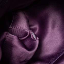 Pre Owned Versace Purple Snakeskin and Leather Crystal Embellished Flap Hobo