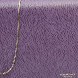 Pre Owned Giorgio Armani Purple Leather Chain Clutch