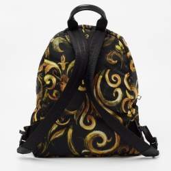 Pre Owned Versace Multicolor Printed Nylon and Leather Medusa Pallazo Backpack 