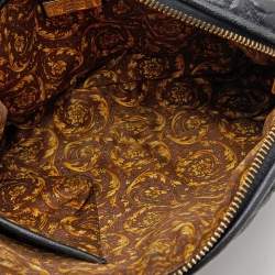 Pre Owned Versace Black Leather Barocco Vanitas Zip Shoulder Bag