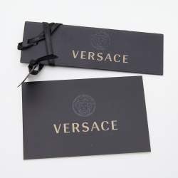 Pre Owned Versace Black Leather Barocco Vanitas Zip Shoulder Bag