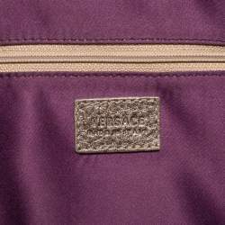 Versace Grey/Silver Signature Canvas And Leather Satchel