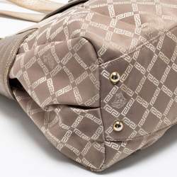Versace Grey/Silver Signature Canvas And Leather Satchel
