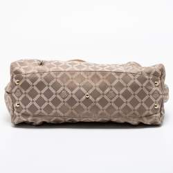 Versace Grey/Silver Signature Canvas And Leather Satchel