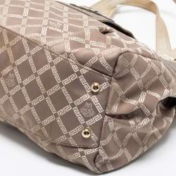 Versace Grey/Silver Signature Canvas And Leather Satchel