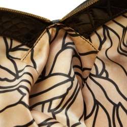 Pre Owned حقيبة فرساتشي شراشيب سويدي وشعر عجل وجلد ثعبان وجلد تمساح سوداء