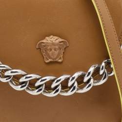 مملوكة مسبقًا Versace Beige Leather Medusa Flap Shoulder Bag