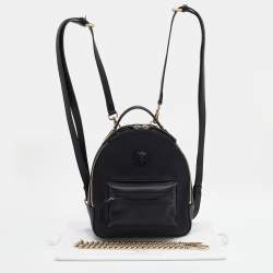 Versace Black Leather Mini Medusa Palazzo Backpack