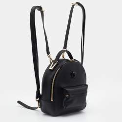 Versace Black Leather Mini Medusa Palazzo Backpack