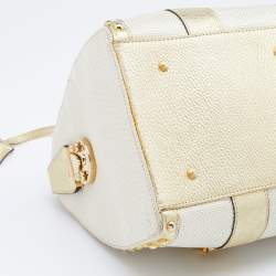 Pre Owned حقيبة ساتشل فيرساتشي مادونا قماش وجلد ميتالك ذهبي مرصع