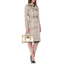 Pre Owned حقيبة ساتشل فيرساتشي مادونا قماش وجلد ميتالك ذهبي مرصع