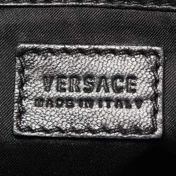 Pre Owned Versace Black Barocco Leather Flap Shoulder Bag
