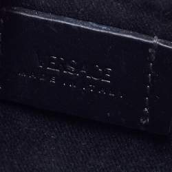 Pre Owned Versace Black Coated Canvas and Leather La Greca Clutch