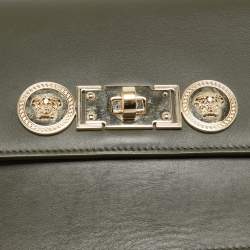 Pre Owned Versace Grey Leather Medusa Shoulder Bag