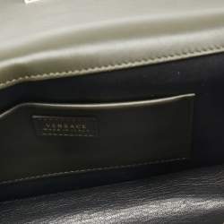 Pre Owned Versace Grey Leather Medusa Shoulder Bag