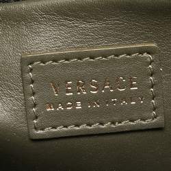 Pre Owned Versace Grey Leather Medusa Shoulder Bag