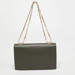 Pre Owned Versace Grey Leather Medusa Shoulder Bag