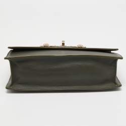 Pre Owned Versace Grey Leather Medusa Shoulder Bag