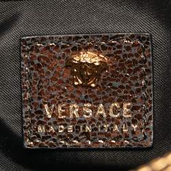 Pre Owned Versace Metallic Brown Suede and Leather Medusa Sultan Shoulder Bag