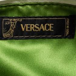 Pre Owned Versace White/Black Printed Canvas,and Leather Shoulder Bag