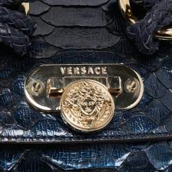 Versace Multicolor Python Buckle Clutch