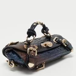 Versace Multicolor Python Buckle Clutch