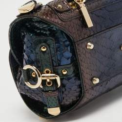 Versace Multicolor Python Buckle Clutch