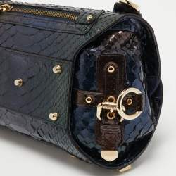 Versace Multicolor Python Buckle Clutch