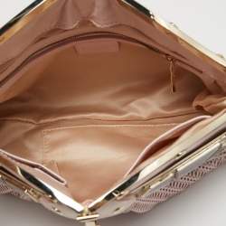 Pre Owned Versace Pink Fabric Mirror Frame Chain Shoulder Bag