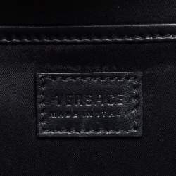Pre Owned Versace Black Leather Medusa Medallion Tote