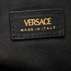 Pre Owned Versace Black Quilted Leather Medusa Tote