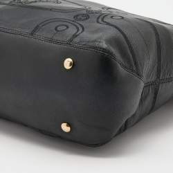 Pre Owned Versace Black Leather Tote