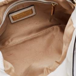 Pre Owned Versace Beige/White Signature Canvas and Leather Baguette